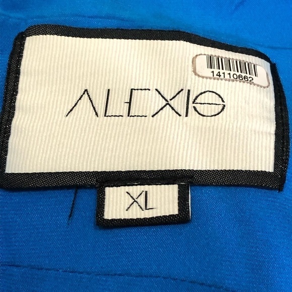 Alexis Casara Dress Size XL Blue Floral Open Back Bow Tie Mini - Picture 7 of 10